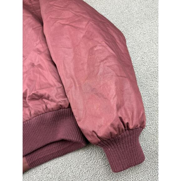 Vintage Members Only Bomber Jacket Mens 44 Crimson Red Cafe Racer Full Zip 80s - Picture 11 of 14